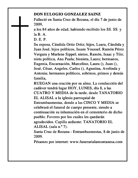 DON EULOGIO GONZALEZ SAINZ
