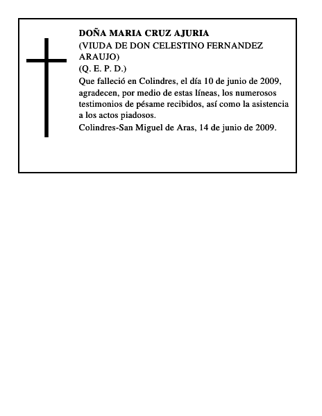DOÑA MARIA CRUZ AJURIA