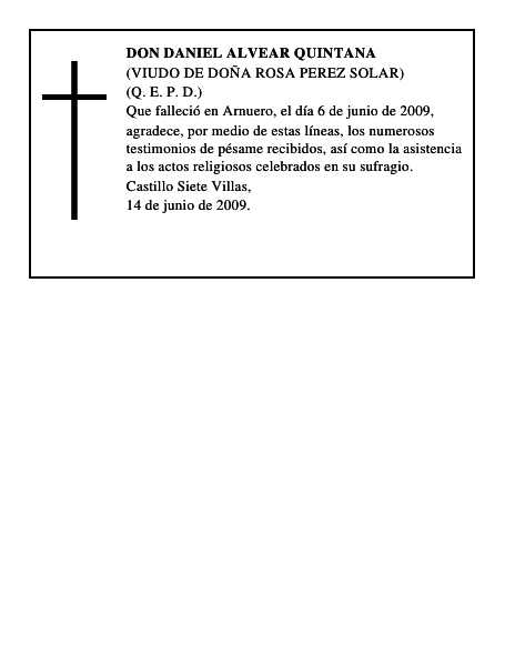 DON DANIEL ALVEAR QUINTANA