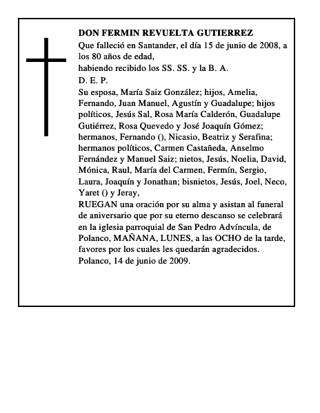 DON FERMIN REVUELTA GUTIERREZ