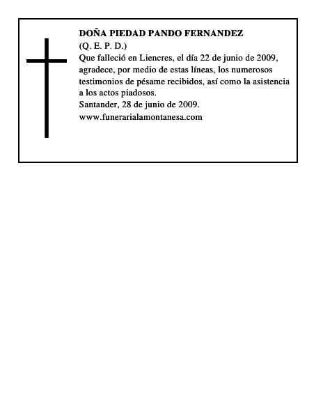 DOÑA PIEDAD PANDO FERNANDEZ