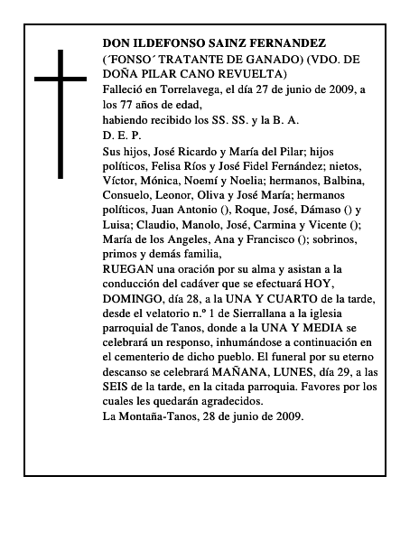 DON ILDEFONSO SAINZ FERNANDEZ