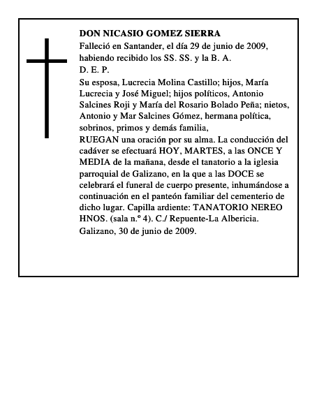 DON NICASIO GOMEZ SIERRA
