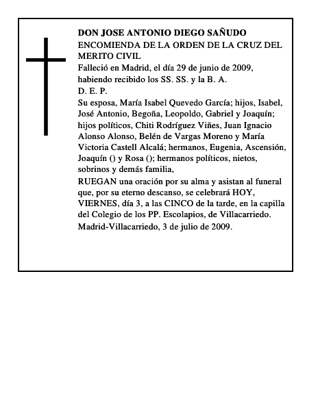 DON JOSE ANTONIO DIEGO SAÑUDO