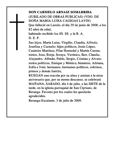 DON CARMELO ARNAIZ SOMARRIBA