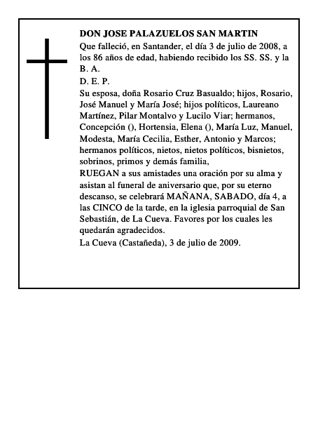 DON JOSE PALAZUELOS SAN MARTIN