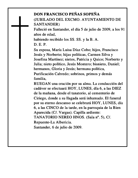 DON FRANCISCO PEÑAS SOPEÑA