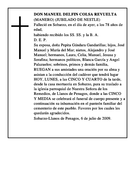 DON MANUEL DELFIN COLSA REVUELTA