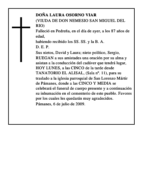 DOÑA LAURA OSORNO VIAR