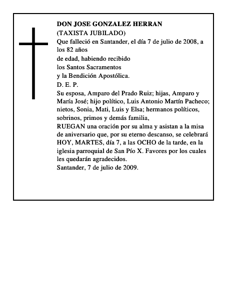 DON JOSE GONZALEZ HERRAN