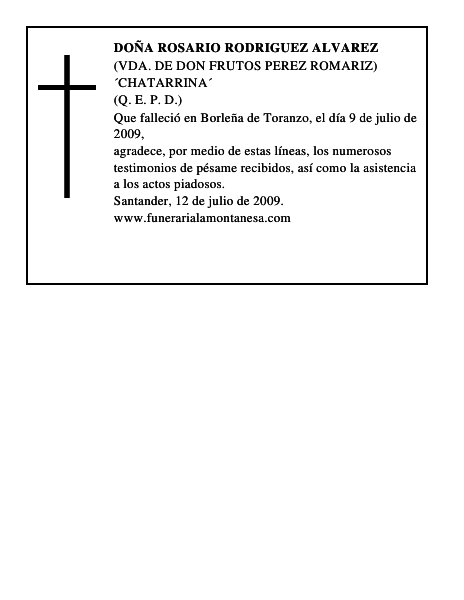 DOÑA ROSARIO RODRIGUEZ ALVAREZ