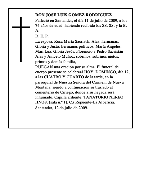 DON JOSE LUIS GOMEZ RODRIGUEZ