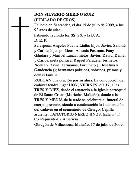 DON SILVERIO MERINO RUIZ