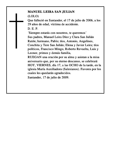 MANUEL LEIRA SAN JULIAN