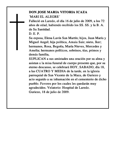 DON JOSE MARIA VITORIA ICAZA