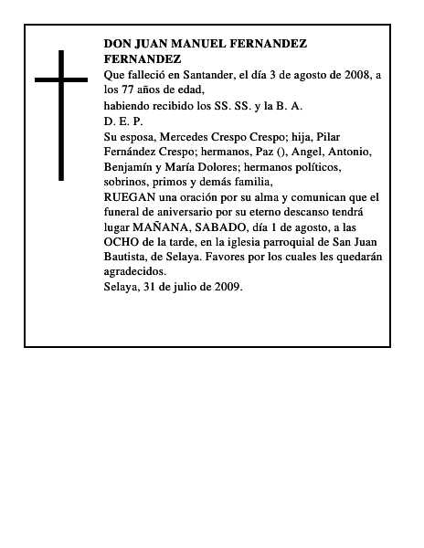 DON JUAN MANUEL FERNANDEZ FERNANDEZ