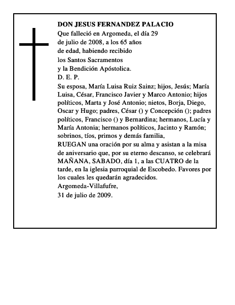 DON JESUS FERNANDEZ PALACIO