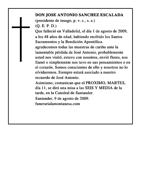 DON JOSE ANTONIO SANCHEZ ESCALADA