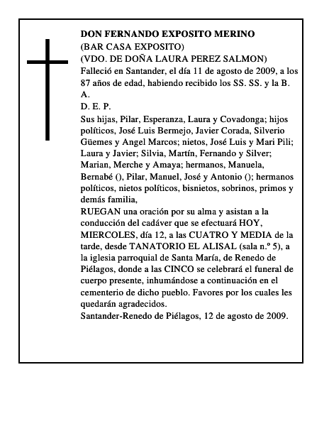 DON FERNANDO EXPOSITO MERINO