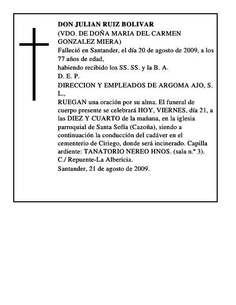 DON JULIAN RUIZ BOLIVAR