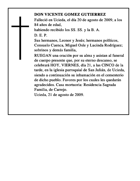 DON VICENTE GOMEZ GUTIERREZ