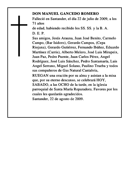 DON MANUEL GANCEDO ROMERO