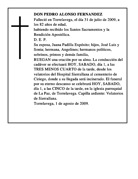 DON PEDRO ALONSO FERNANDEZ