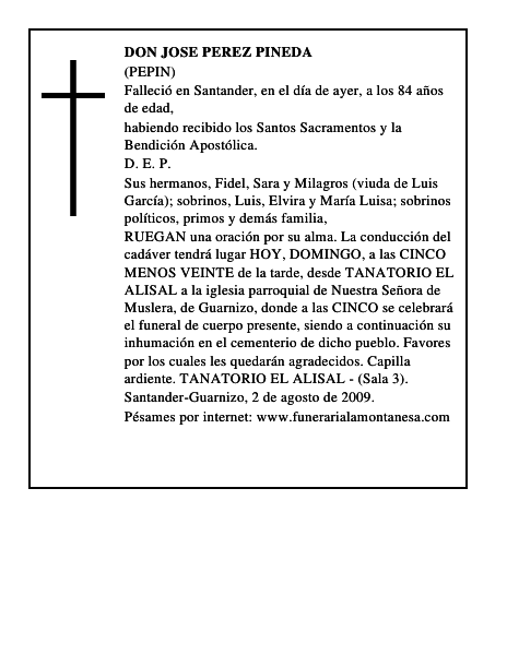 DON JOSE PEREZ PINEDA