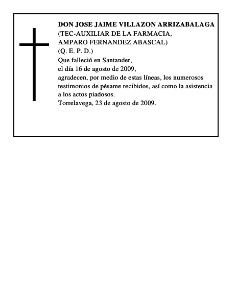 DON JOSE JAIME VILLAZON ARRIZABALAGA