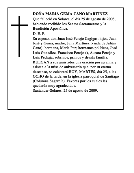 DOÑA MARIA GEMA CANO MARTINEZ