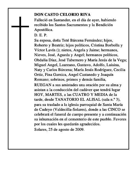 DON CASTO CELORIO RIVA