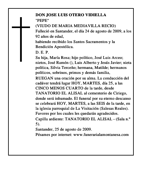 DON JOSE LUIS OTERO VIDIELLA