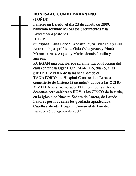 DON ISAAC GOMEZ BARAÑANO