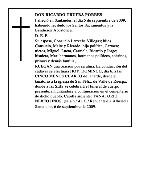 DON RICARDO TRUEBA PORRES