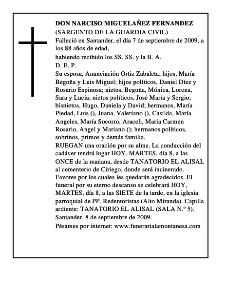 DON NARCISO MIGUELAÑEZ FERNANDEZ