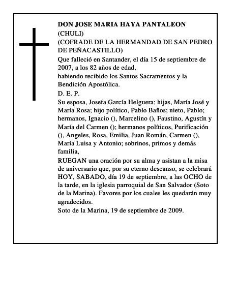 DON JOSE MARIA HAYA PANTALEON