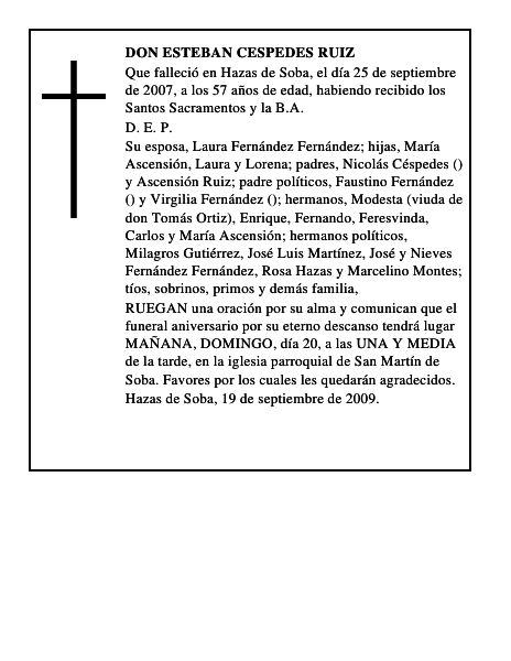 DON ESTEBAN CESPEDES RUIZ