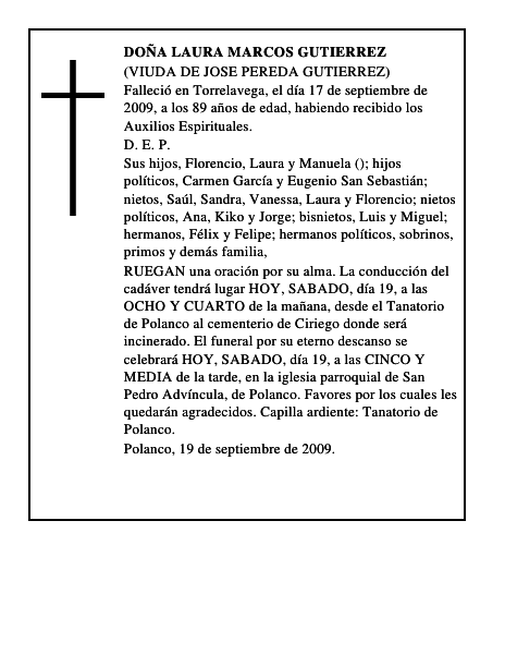 DOÑA LAURA MARCOS GUTIERREZ