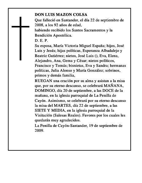 DON LUIS MAZON COLSA