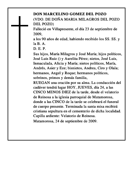 DON MARCELINO GOMEZ DEL POZO