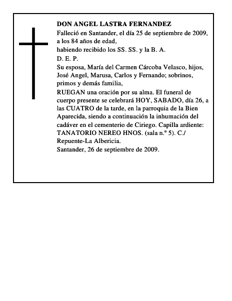 DON ANGEL LASTRA FERNANDEZ