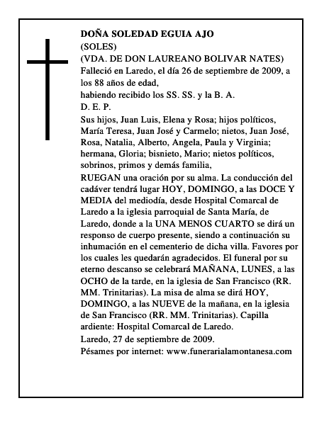 DOÑA SOLEDAD EGUIA AJO