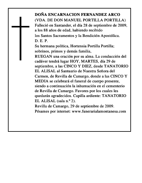 DOÑA ENCARNACION FERNANDEZ ARCO