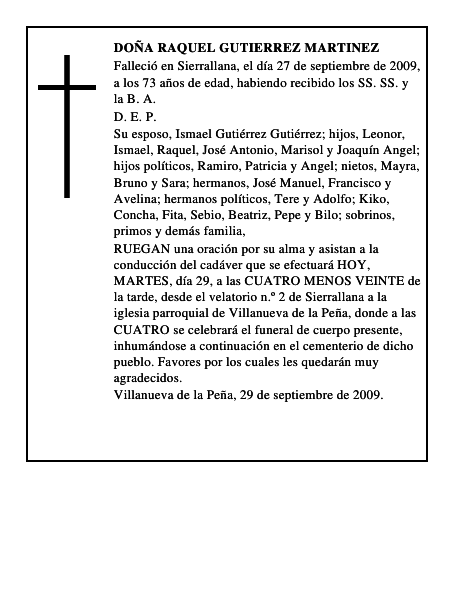 DOÑA RAQUEL GUTIERREZ MARTINEZ