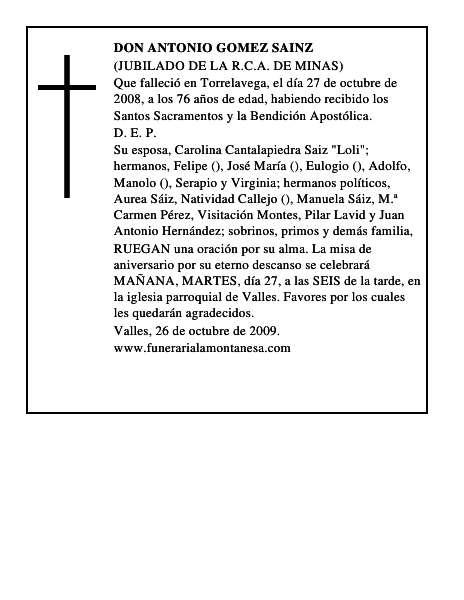 DON ANTONIO GOMEZ SAINZ