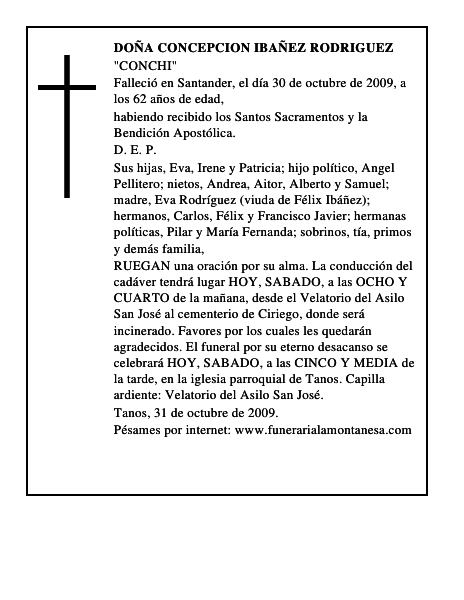 DOÑA CONCEPCION IBAÑEZ RODRIGUEZ