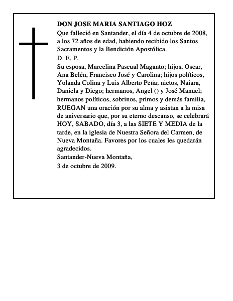 DON JOSE MARIA SANTIAGO HOZ