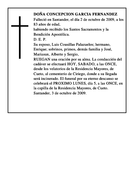 DOÑA CONCEPCION GARCIA FERNANDEZ