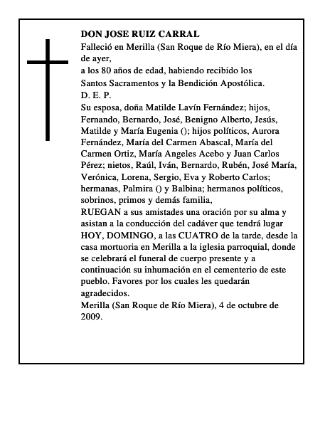 DON JOSE RUIZ CARRAL