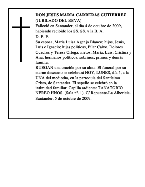 DON JESUS MARIA CARRERAS GUTIERREZ